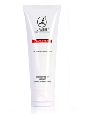Крем для шеи PEARL lambre (Ламбре) PEARL CREAM FOR NECK Увлажняющий крем для кожи шеи и области декольте косметической линии средств для ухода за кожей PEARL парфюмерно-косметической компании Ламбре (L'ambre)